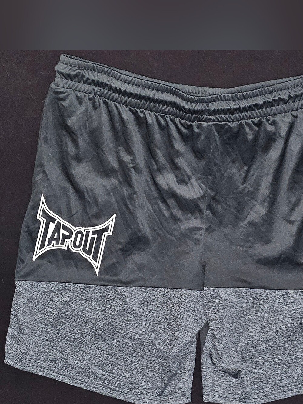 Tapout Black and Gray Two-Tone Athletic Shorts Sz Large